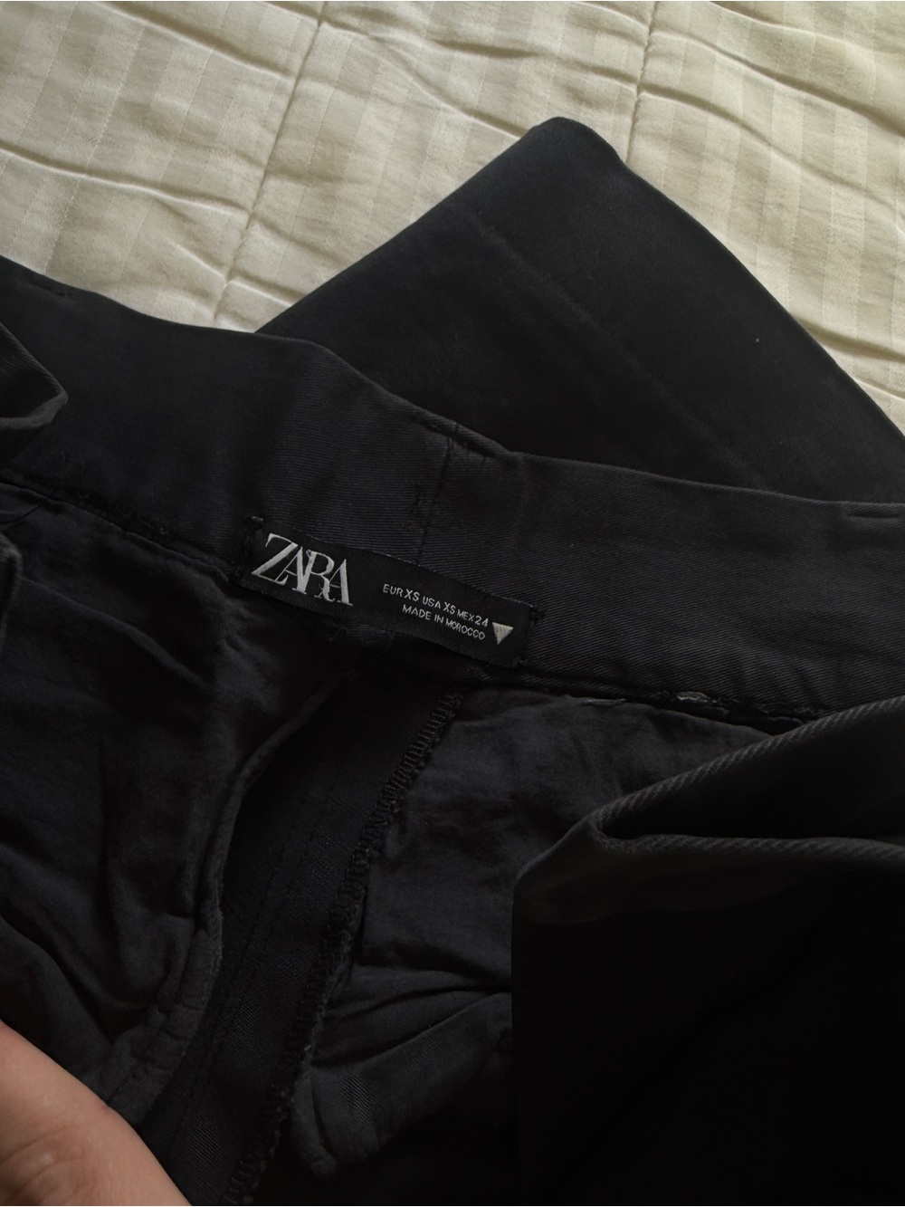 Zara Navy Wide Leg Khaki Pant with Pleats - Picture 3 of 4